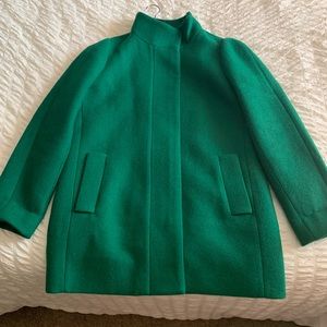 J CREW Wool City Coat - Green, Size 10